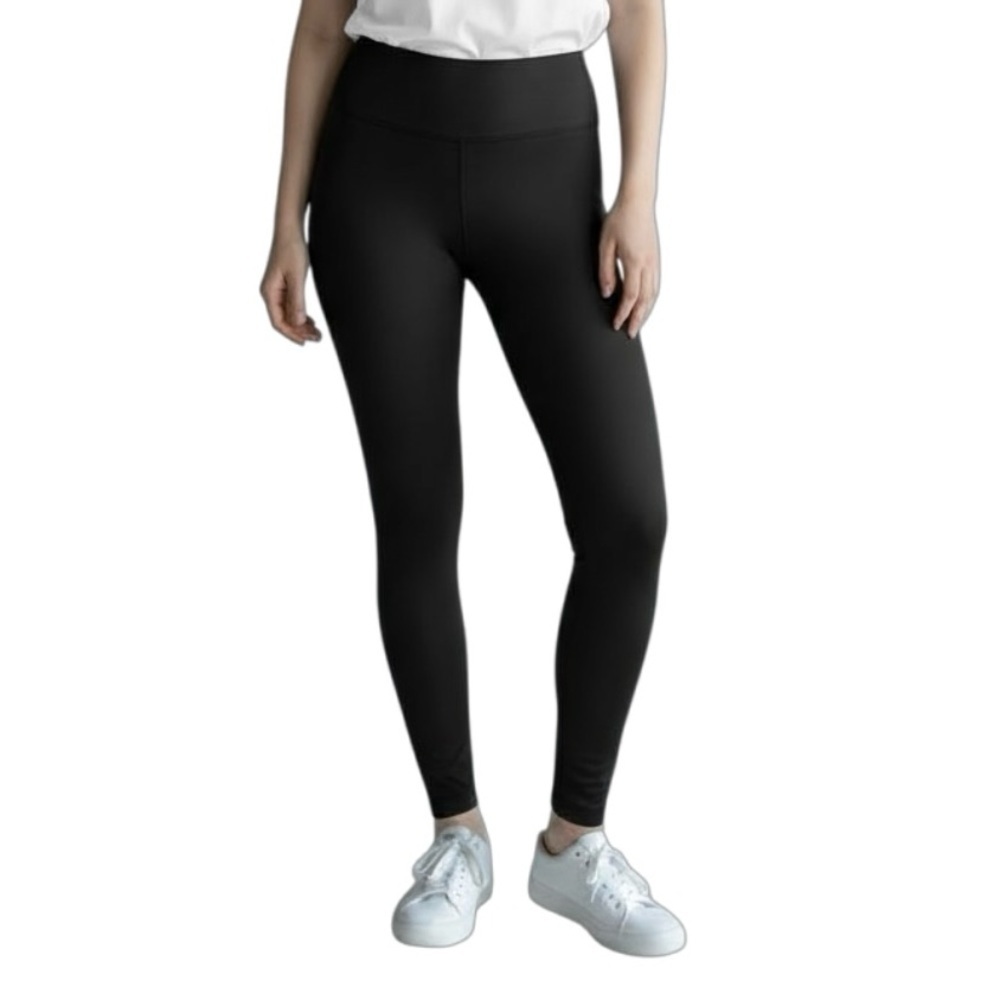 90 Degrees By Reflex M Black Banded Capri Slimming High Waist Leggings R $78 NWT